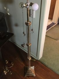 glass floor lamp with glass knobs