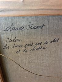 info on verso Claude Jounet painting on linen