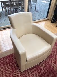 Custom made leather swivel chair