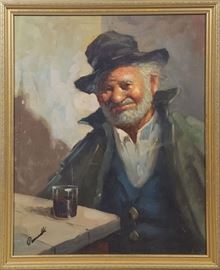 Art German Elder Oil On Canvas