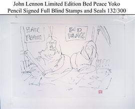 Art Lennon John Bed Peace Signed