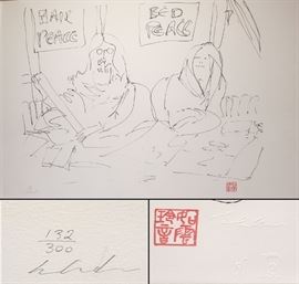 Art Lennon John Bed Peace Signed dt