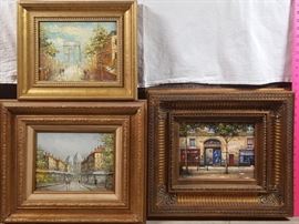 Art Parisian Street Scenes - Arc de Triomphe, Sacre Coeur and Shops