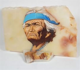 Artz Native American Portrait On Onyx