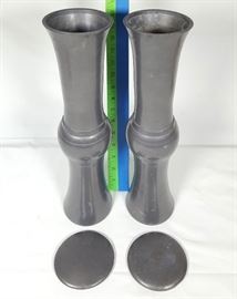 Asian ARts Pewter Scroll Jars