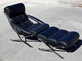 Furniture Mid Century Chair Ottoman