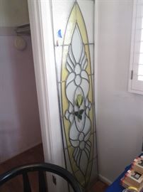Leaded Stained Glass Panel or Window, 70" x 17"