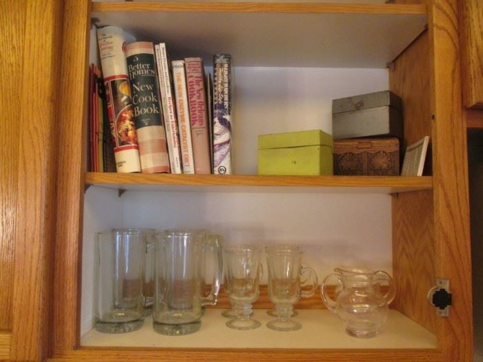 Cookbooks and Recipe Boxes + Glass Mugs & Steins