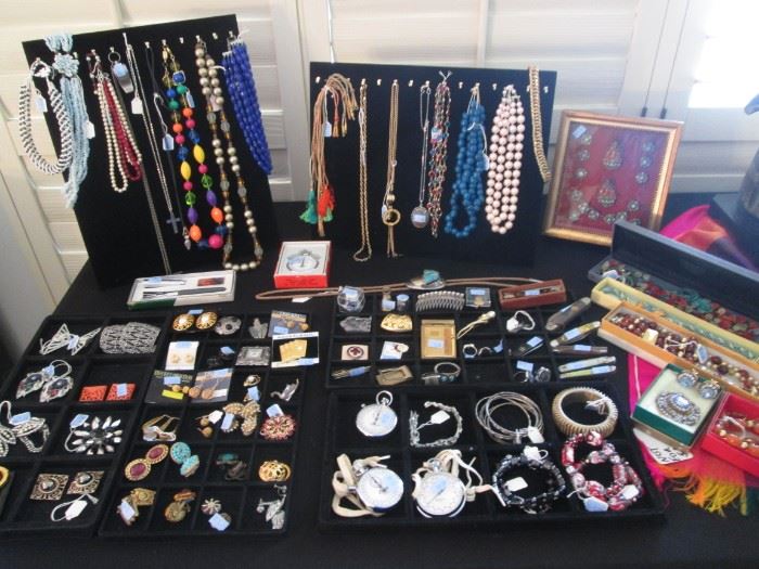 Costume Jewelry, including Vintage Pieces and Sets, Watches, Stop Watches, Lucite