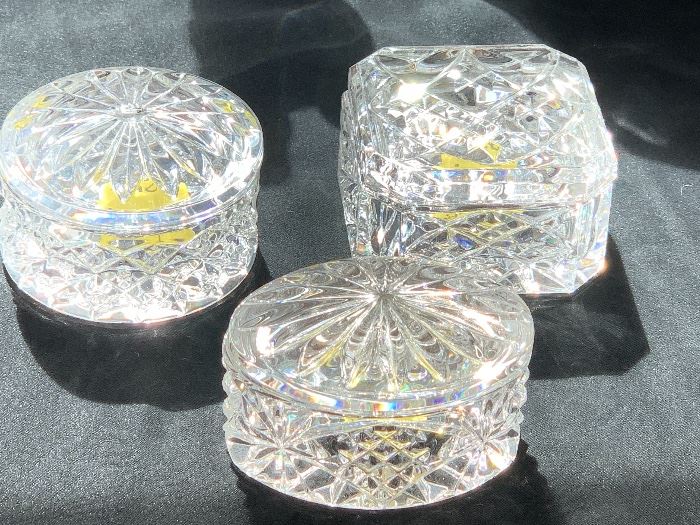 3 of 4 Waterford crystal Trinket boxes w/box