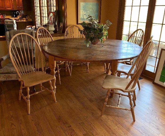  Eight Windsor chairs, sold separately from table 