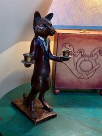  Fox candlestick holder 