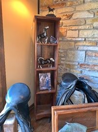  Wooden primitive tall display cabinet 