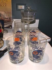  1985 Chicago bear glasses  - set of 4