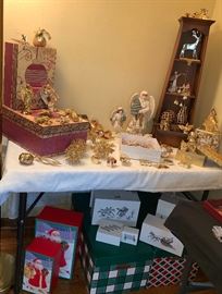  Christmas ornaments and Department 56 with boxes 