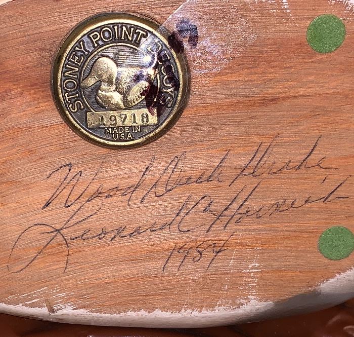 1984 Stoney Point Decoys 19718 - Wood Duck Drake signed by Leonard C. Hornick Jr.