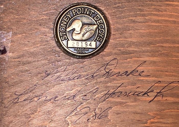 Stoney Point Decoys 28194 - Mallard Drake signed by Leonard C. Hornick Jr.