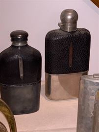 Vintage leather top flask