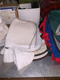 Lots of different styles of horse blankets 