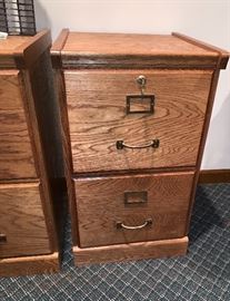 1 of 2 matching 2 wood drawer file cabinet
