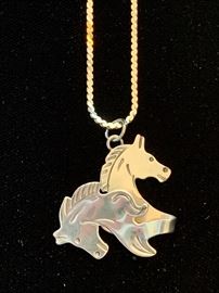 Sterling horse charm and necklace 