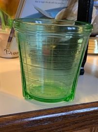 Vintage green depression measuring cup