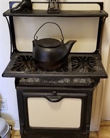 RARE Porcelain Enamel Cast Iron Gas Stove