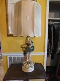 Figural Plaster Female Lamp