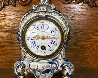 circa late 1800's Bigelow Kennard French porcelain clock 