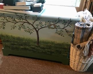 paint decorated blanket chest