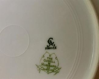 French porcelain dinner plates for The Cowell & Hubbard Co. of Cleveland
