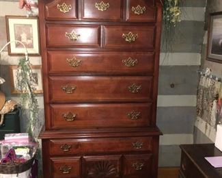 Stanley Furniture Queen Ann Highboy 