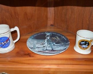 space travel mugs, plate