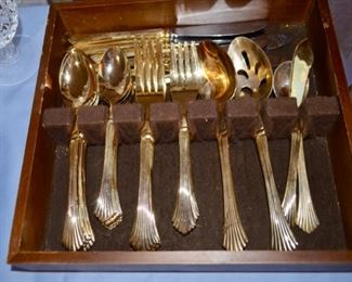 Towle Silversmith E.P. Korea electroplated gold flatware