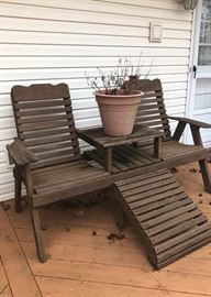 Wood patio seats