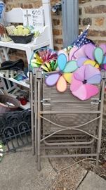 folding chairs and flowers