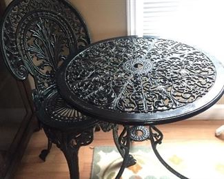 Metal Table and Chair