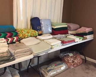 Assorted Linens, Blankets and Bedding