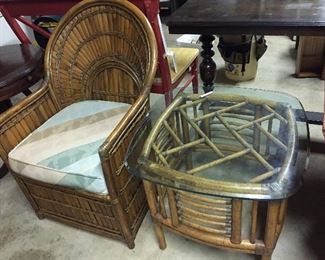Rattan Chair and End Table