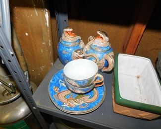 Old Japanese Lithopane Tea Set(Geisha)