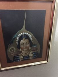 Thai Hand Painted on a Leaf