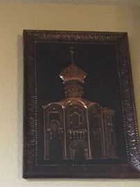 Art Deco Copper Repousse Hammered Wall Plaques