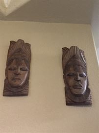 Hand Carved Nigerian Warrior Masks