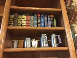 Books, Pewter Mugs