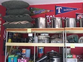 Assorted Small Appliances, Pots, Garage Items