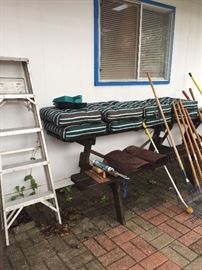 Ladder, Patio Cushions, Yard Tools