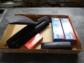 Lot of hole punch, stapler staples.