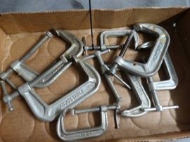 Lot of various c clamps.