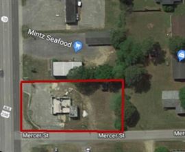 Aerial View of 1400 S. Church Street, Corner, former site of "Tastee Freez" Zoning provides for variety of Businesses. Renovation permits still valid.