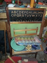 Vintage Children's Chalk Board-Why not have the kids write down the Family Dinner Menu each evening as part of their chores to show off their growing skills!